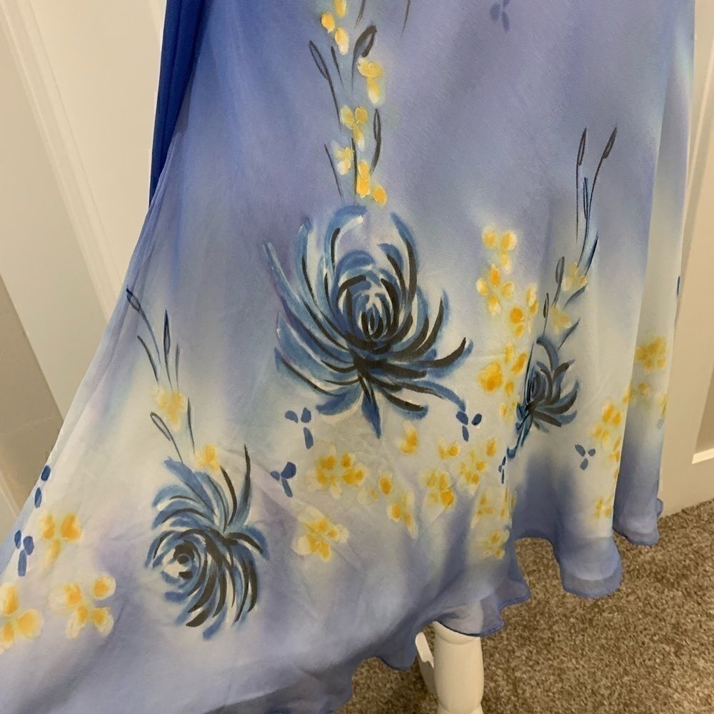 New 100% Silk beaded & hand-painted flowers dress - Picture 9 of 11